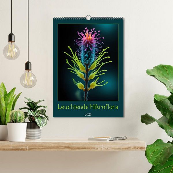 Produktbild: Leuchtende Mikroflora (Wandkalender 2026 DIN A3 hoch), CALVENDO Monatskalender