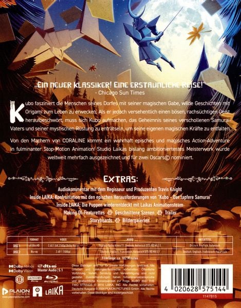 Produktbild: Kubo - Der tapfere Samurai - Steelbook (4K Ultra HD) (+ Blu-ray)