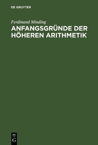 Produktbild: Anfangsgr&uuml;nde der h&ouml;heren Arithmetik