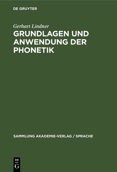 Produktbild: Grundlagen und Anwendung der Phonetik