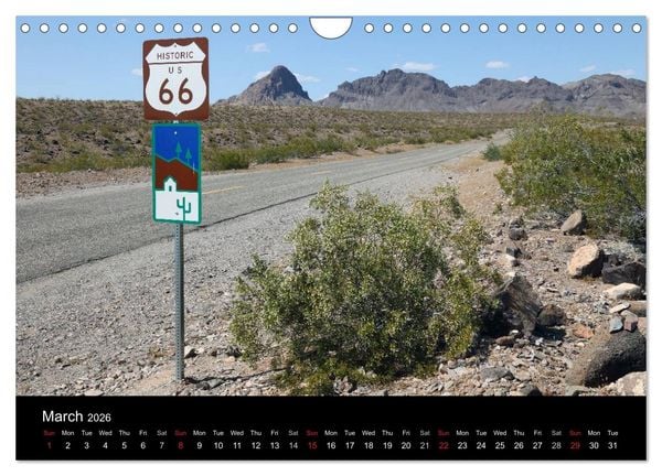 Produktbild: Route 66 in the Southwest (UK-Version) (Wall Calendar 2026 DIN A4 landscape), CALVENDO 12 Month Wall Calendar