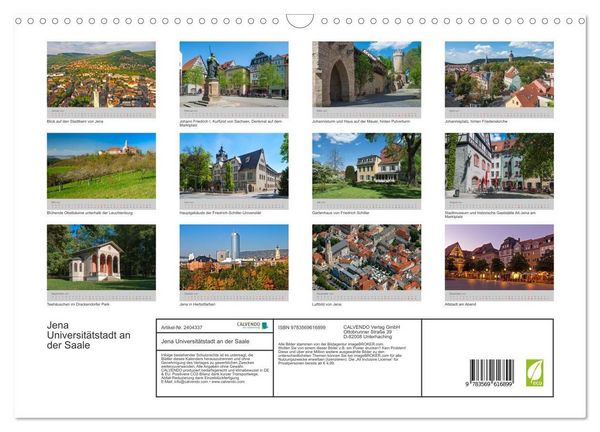 Produktbild: Jena Universit&auml;tstadt an der Saale (Wandkalender 2027 DIN A3 quer), CALVENDO Monatskalender