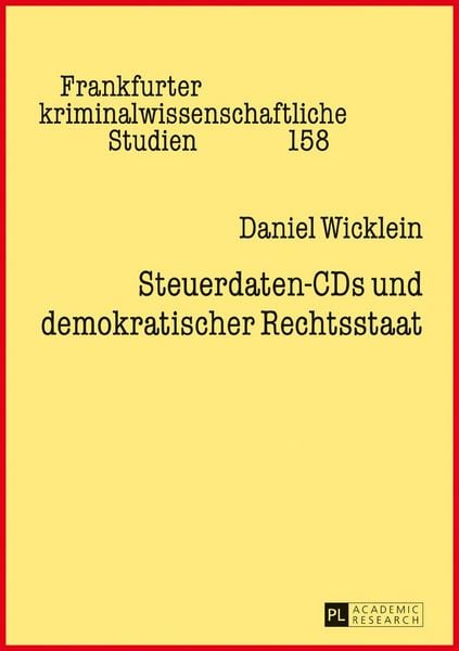 Produktbild: Steuerdaten-CDs und demokratischer Rechtsstaat