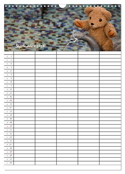Produktbild: Der Teddyb&auml;ren-Familienplaner (Wandkalender 2026 DIN A3 hoch), CALVENDO Monatskalender
