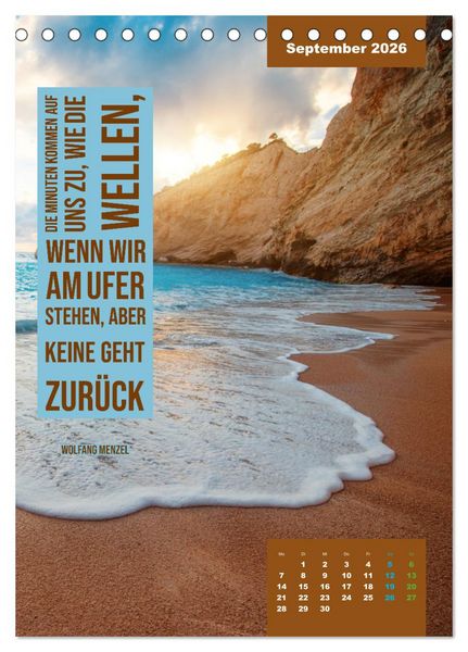 Produktbild: Verr&uuml;ckt nach MEER - Wellen - Strand - Zitate (Tischkalender 2026 DIN A5 hoch), CALVENDO Monatskalender