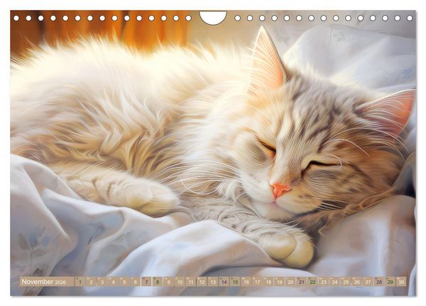 Produktbild: Katzen im Pastellstil (Wandkalender 2026 DIN A4 quer), CALVENDO Monatskalender