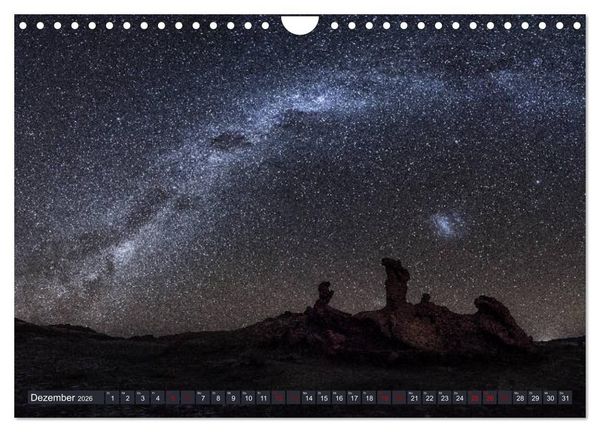 Produktbild: Atacama: Karge W&uuml;ste, m&auml;chtige Vulkane und farbenpr&auml;chtige Lagunen (Wandkalender 2026 DIN A4 quer), CALVENDO Monatskalender