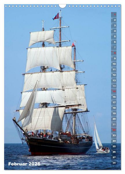 Produktbild: Segelromantik - Gro&szlig;segler auf der Ostsee (Wandkalender 2026 DIN A3 hoch), CALVENDO Monatskalender