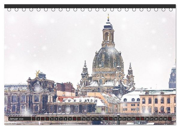 Produktbild: Dresden - Die Frauenkirche (Tischkalender 2026 DIN A5 quer), CALVENDO Monatskalender