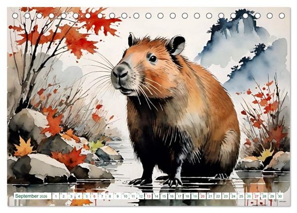 Produktbild: Das Capybara (Tischkalender 2026 DIN A5 quer), CALVENDO Monatskalender