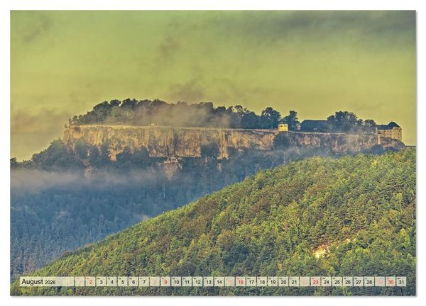 Produktbild: Die Festung K&ouml;nigstein im Licht der vier Jahreszeiten (Wandkalender 2026 DIN A3 quer), CALVENDO Monatskalender