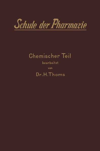 II. Chemischer Teil, Taschenbuch von H. Thoms, Springer Berlin, 9783642904677