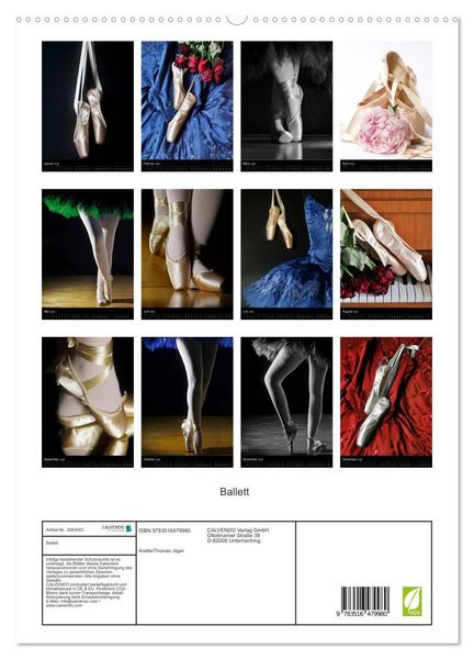 Produktbild: Ballett (hochwertiger Premium Wandkalender 2026 DIN A2 hoch), Kunstdruck in Hochglanz