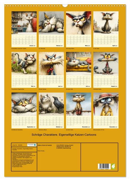 Produktbild: Schr&auml;ge Charaktere. Eigenwillige Katzen-Cartoons (Wandkalender 2027 DIN A2 hoch), CALVENDO Monatskalender