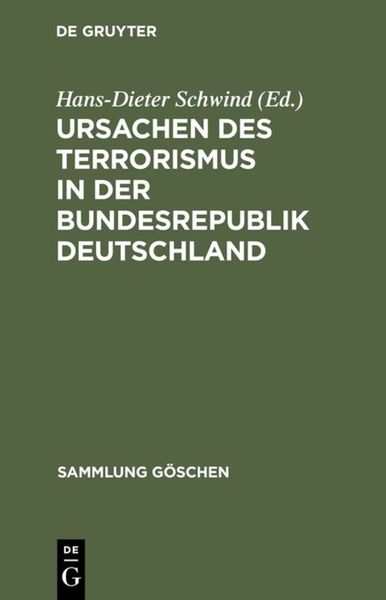 Produktbild: Ursachen des Terrorismus in der Bundesrepublik Deutschland