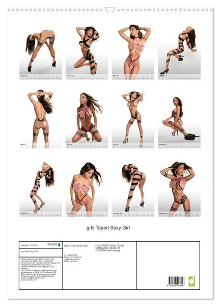 Produktbild: grlz Taped Sexy Girl (Wandkalender 2026 DIN A2 hoch), CALVENDO Monatskalender