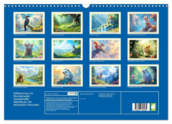 Produktbild: Willkommen im Wunderwald. Zauberhafte Abenteuer mit tierischen Freunden (Wandkalender 2026 DIN A3 quer), CALVENDO Monatskalender