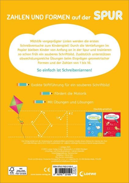 Produktbild: Schreiben lernen mit Spurrillen - Zahlen und Formen