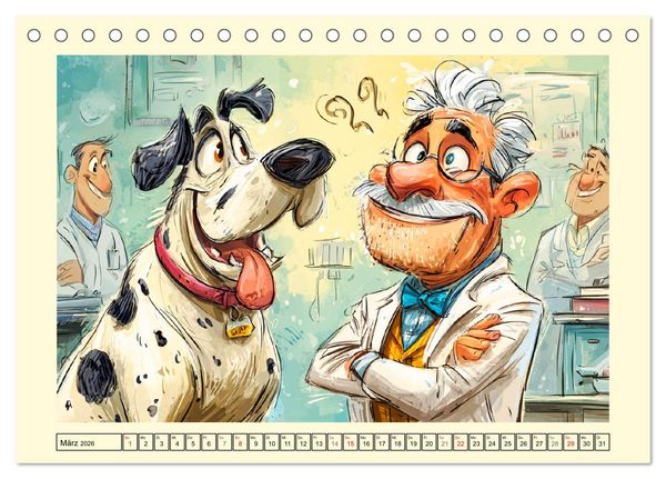 Produktbild: Beim Tierarzt! Tierisch schr&auml;ge Besuche in der Vetklinik (Tischkalender 2026 DIN A5 quer), CALVENDO Monatskalender