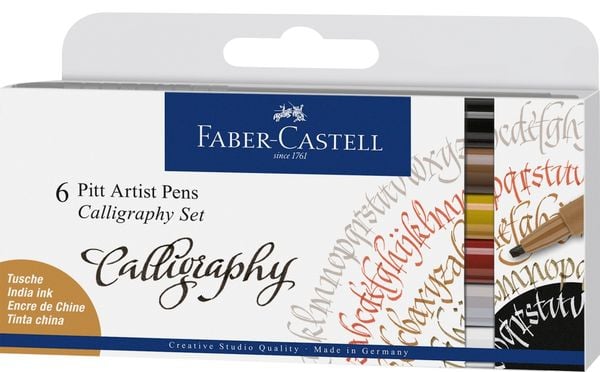 Produktbild: Faber-Castell Tuschestifte Pitt Artist Pens Calligraphy, 6er Etui