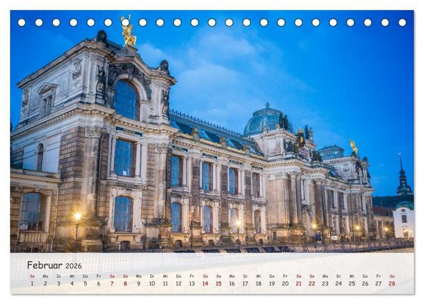 Produktbild: Dresden - Sachsens Perle an der Elbe (Tischkalender 2026 DIN A5 quer), CALVENDO Monatskalender