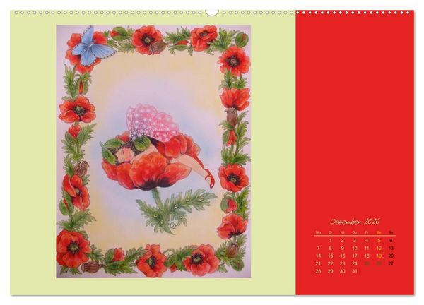 Produktbild: Blumen Elfen (hochwertiger Premium Wandkalender 2026 DIN A2 quer), Kunstdruck in Hochglanz