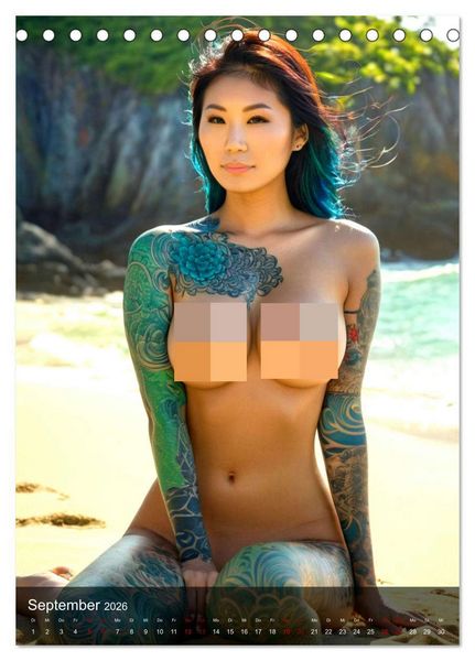 Produktbild: Tattoo Queens Asien (Tischkalender 2026 DIN A5 hoch), CALVENDO Monatskalender