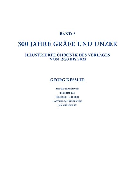 Produktbild: 300 Jahre GR&Auml;FE UND UNZER (B&auml;nde 1+2)