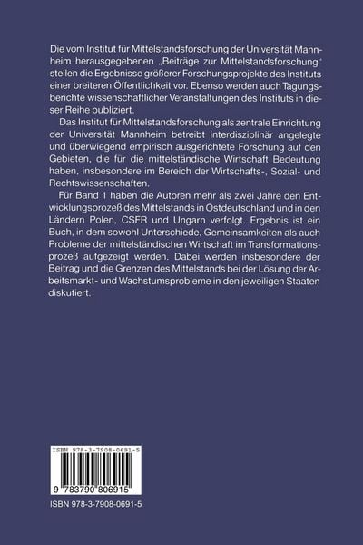 Produktbild: Der Mittelstand im Transformationsproze&szlig; Ostdeutschlands und Osteuropas