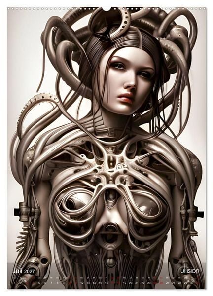 Produktbild: Biomechanic Portrait - Sch&ouml;nheit zwischen Mensch und Maschine (hochwertiger Premium Wandkalender 2027 DIN A2 hoch), Kunstdruck in Hochglanz