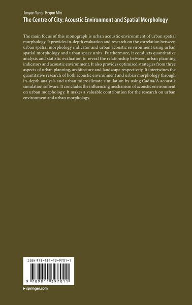 Produktbild: The Centre of City: Acoustic Environment and Spatial Morphology