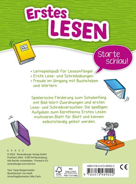 Produktbild: Mein Block zum Schulanfang: Erstes Lesen