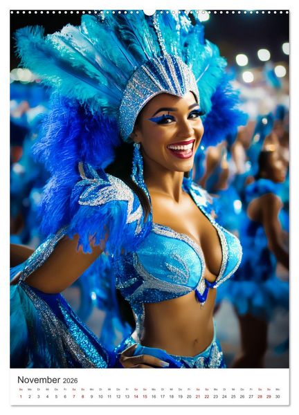 Produktbild: Tanzende Farben - Rio de Janeiro im Takt des Karnevals (hochwertiger Premium Wandkalender 2026 DIN A2 hoch), Kunstdruck in Hochglanz