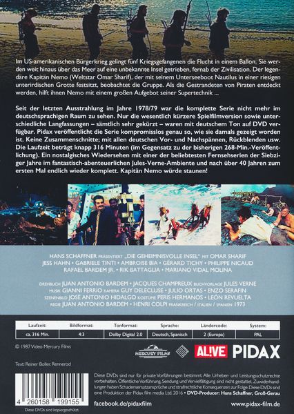 Produktbild: Jules Verne: Die geheimnisvolle Insel [3 DVDs]