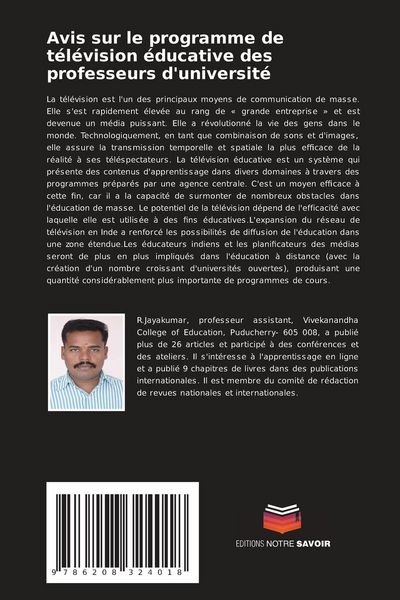 Produktbild: Avis sur le programme de t&eacute;l&eacute;vision &eacute;ducative des professeurs d'universit&eacute;