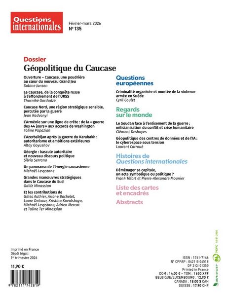 Produktbild: Questions internationales: No 135