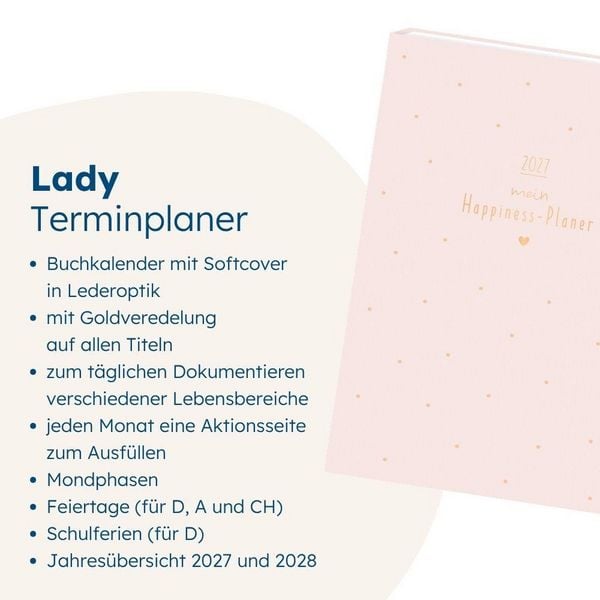 Produktbild: Terminplaner Lady Softcover 2027 Mein Happiness-Planer