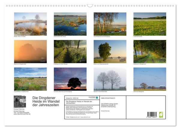 Produktbild: Die Dingdener Heide im Wandel der Jahreszeiten (Wandkalender 2026 DIN A2 quer), CALVENDO Monatskalender