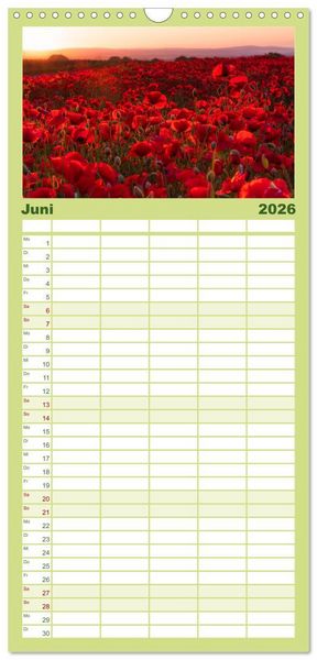 Produktbild: Familienplaner 2026 - Stille Naturmomente mit 5 Spalten (Wandkalender, 21 x 45 cm) CALVENDO