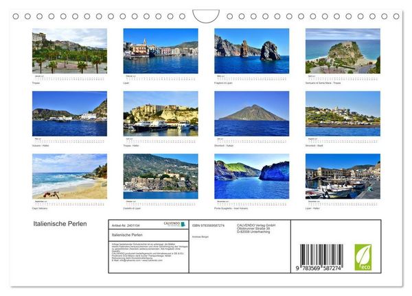 Produktbild: Italienische Perlen (Wandkalender 2027 DIN A4 quer), CALVENDO Monatskalender