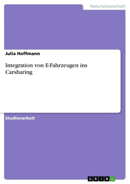 Produktbild: Integration von E-Fahrzeugen ins Carsharing