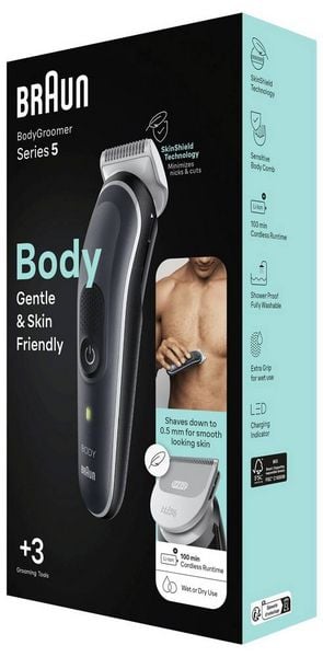 Produktbild: Braun BG5340 K&ouml;rperhaartrimmer Schwarz, Silber