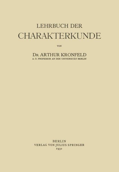 Produktbild: Lehrbuch der Charakterkunde