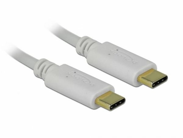 Produktbild: Delock USB-C&reg; Kabel USB-C&reg; Stecker, USB-C&reg; Stecker 0.15m Wei&szlig; 85357