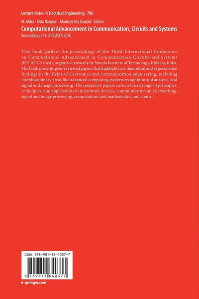 Produktbild: Computational Advancement in Communication, Circuits and Systems