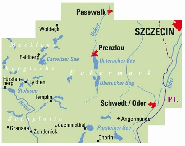 Produktbild: BVA ADFC Regionalkarte Uckermark 1:75.000
