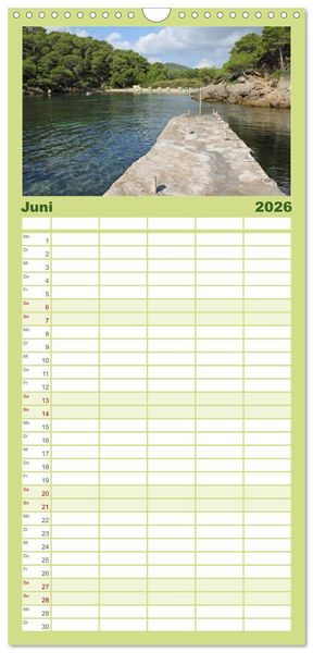 Produktbild: Familienplaner 2026 - Zauberhaftes Ibiza mit 5 Spalten (Wandkalender, 21 x 45 cm) CALVENDO