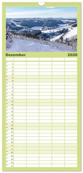 Produktbild: Familienplaner 2026 - Westfeld-Ohlenbach im Wechsel der Jahreszeiten mit 5 Spalten (Wandkalender, 21 x 45 cm) CALVENDO