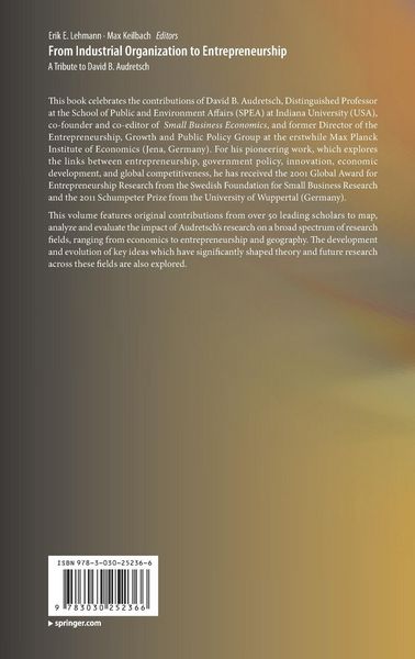 Produktbild: From Industrial Organization to Entrepreneurship