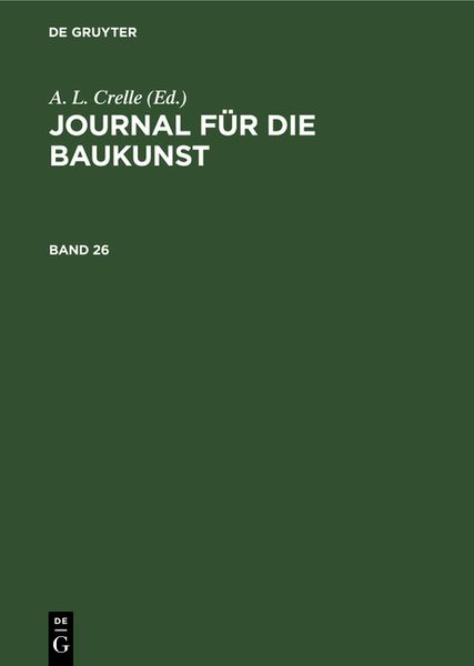 Produktbild: Journal f&uuml;r die Baukunst. Band 26